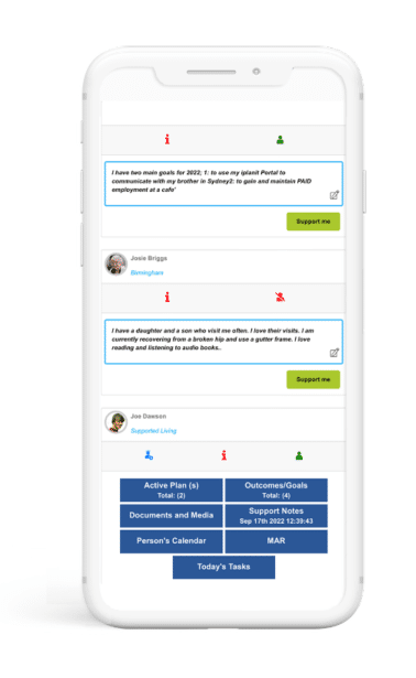 Care Planning Software on mobile