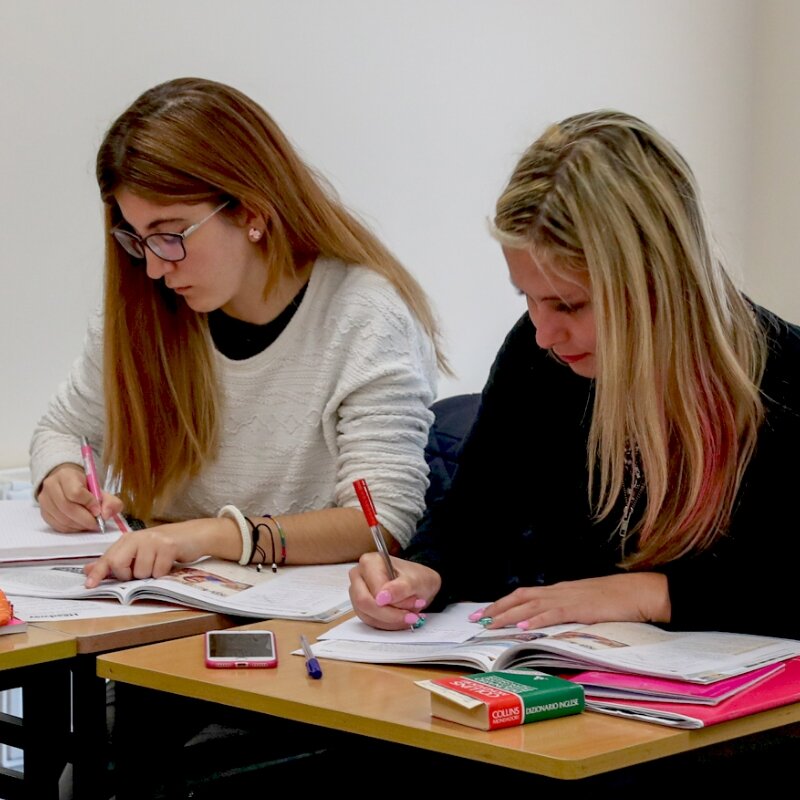 Students at the English Exam Preparation class