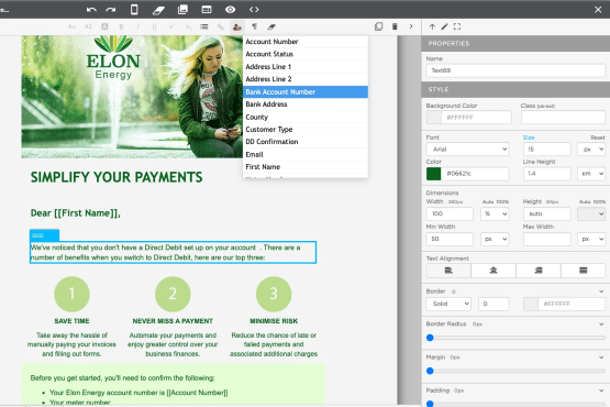 Customer journey management software user interface