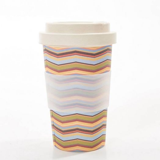 Eco Chic | Neutral Zig Zag Bamboo Cup