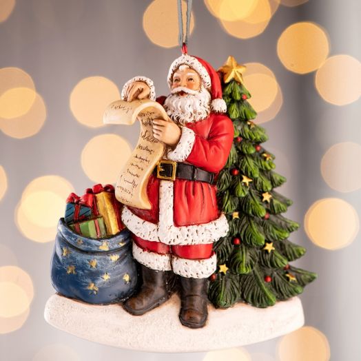 Belleek | Santa Checking List Hanging Ornament