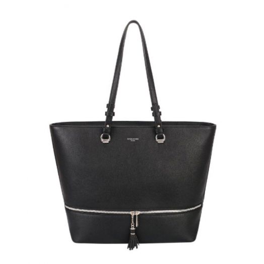 David Jones | Medium Zip Shoulder Handbag -Black