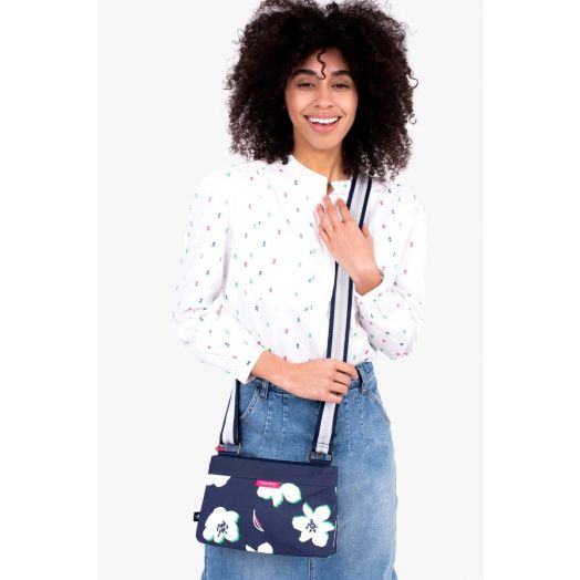 Brakeburn | Floating Lily Double Compartment Crossbody Bag- Navy