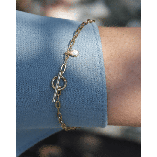 Mary-K | Gold T-Bar Bracelet with Opal Stone