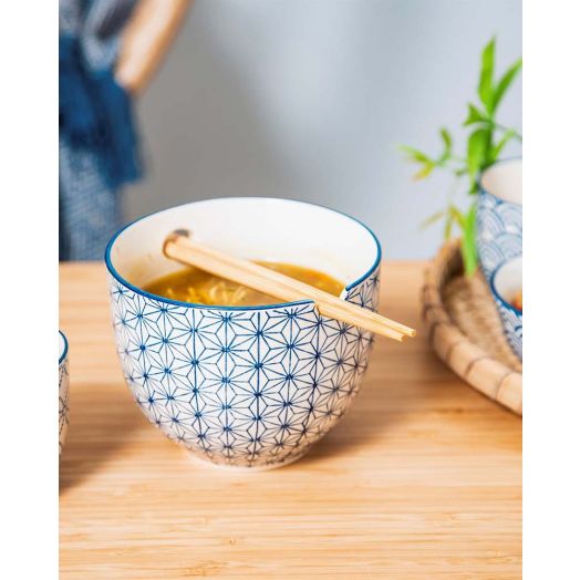Sass and Belle | Sashiko Pattern Noodle Bowl -Blue