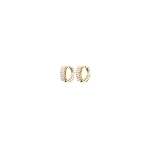 Mary-K | Gold Baguette Huggie Earrings