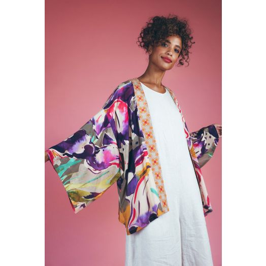 Powder | Iris Sage Printed Kimono Jacket 
