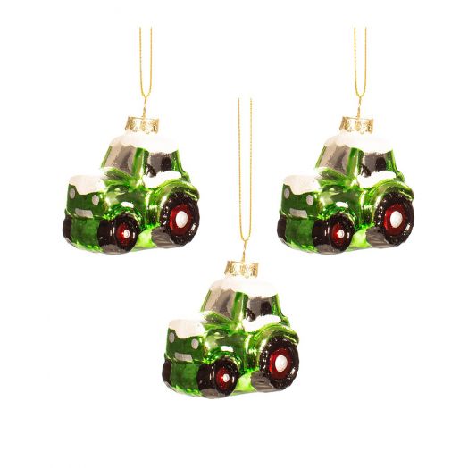 Sass and Belle | Tractor Shaped Bauble - Set of 3