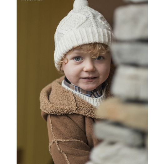 Aran Woollen Mills | Handknit Children's Hat with Bobble | S168 - Natural