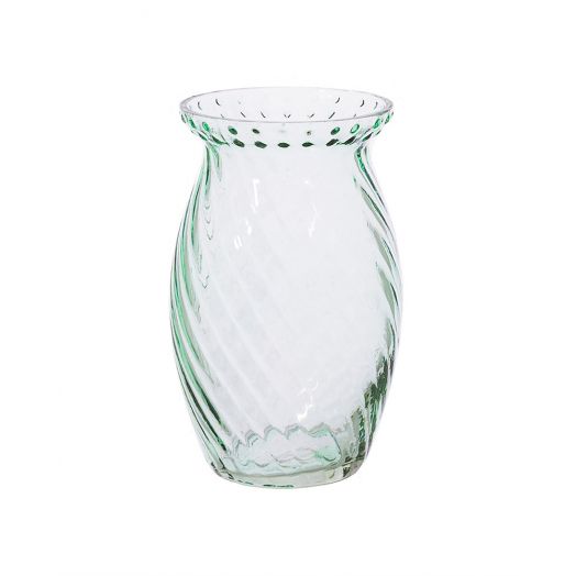 Sass and Belle | Recycled Glass Spiral Fluted Vase