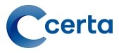 Certa logo - providing fluid transfer and hydraulic hose fitting solutions - displayed on a clean white background.